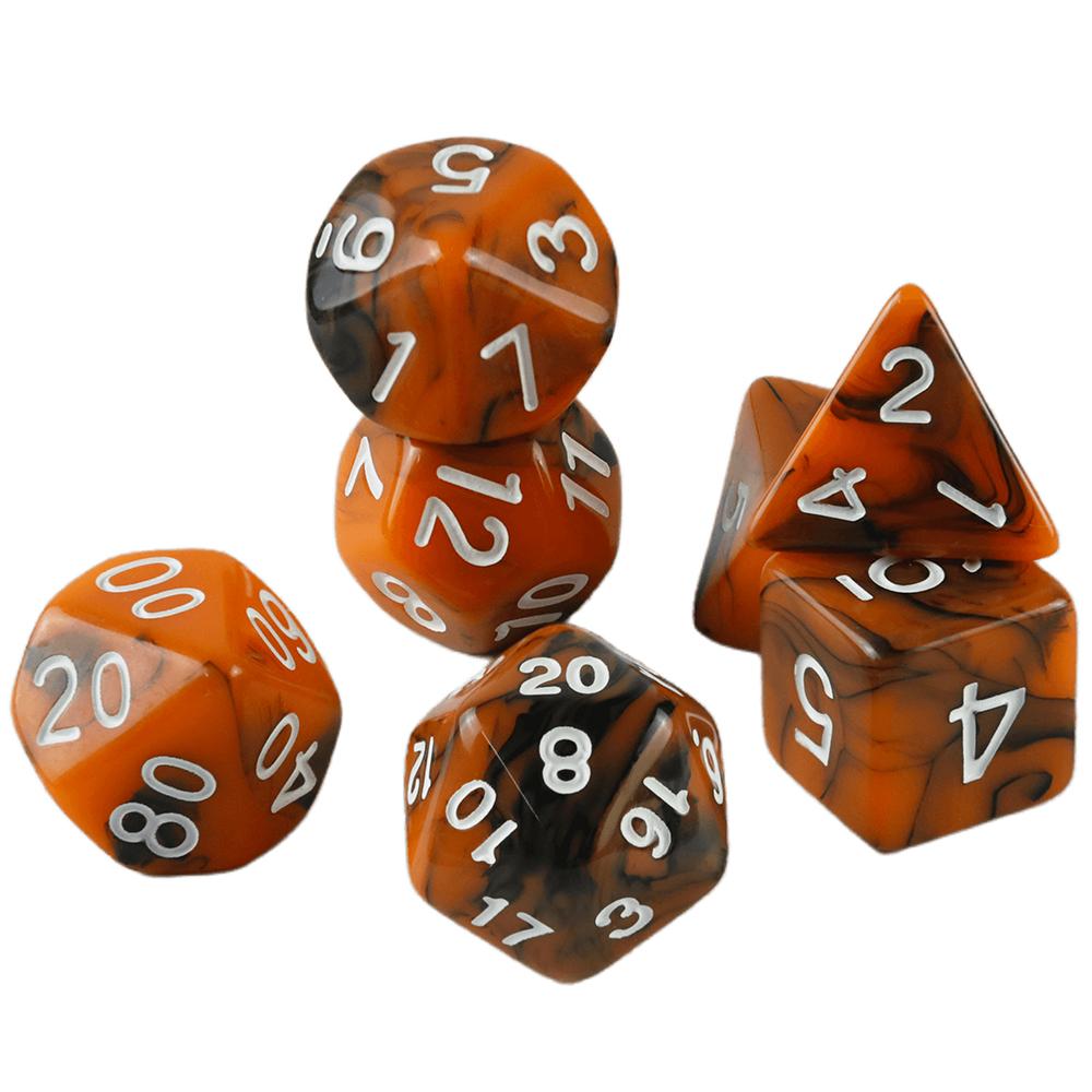 7 szt. Wielościenne kostki w mieszanych kolorach z tubą do DND TRPG RPG Cthulhu COC Gra planszowa Drużyna prowadząca Zestaw kości DND