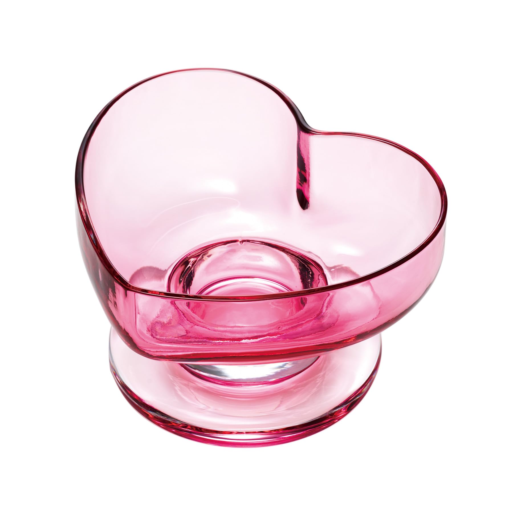 

Hirota Glass [Heart-Shaped Sunday Tray, Pink, 78725] Sundae Cup, Dessert Cup, Ice Cream Cup, Retro Cup, Showa Retro, Modern Glass, Made in Japan