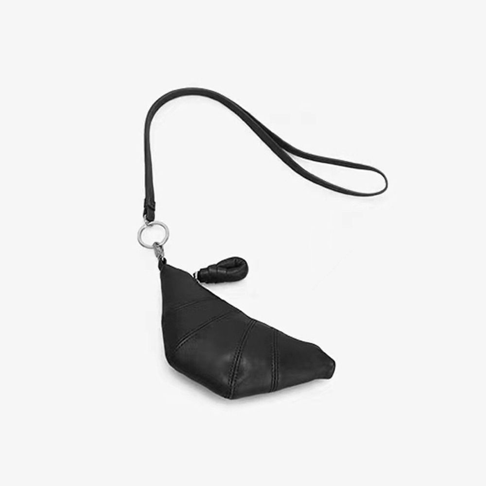 Wallet PU Croissant Bag Lipstick Earphone Bag Hanging Neck Coin Purse Portable   Streetwear