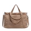 Solid Color Corduroy Shoulder Bag Large Capacity Crossbody Bag Canvas Tote Bag  All-match