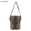 Retro Men's Oil Wax Canvas & Leather Crossbody Shoulder Bag - Trendy Outdoor Travel Casual Bag