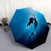 Mermaid, Ocean Themed Automatic Opening and Closing Umbrella, Brightly Colored 8-rib Portable Umbrella, Suitable for Men and Women, A Perfect Gift for