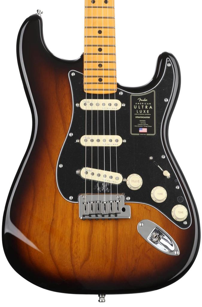 Fender Electric Guitar American Ultra Luxe Maple Sunburst Stratocaster®, Fingerboard, 2-Color