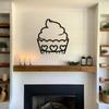 Cupcake Cuore Decorazione Murale in Metallo Ferro Nero Decorazione Panetteria Segno Murale Cucina