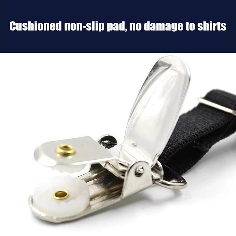 Men Shirt Stay Belt With Non-slip Locking Clips Gentleman Leg Thigh Suspender Garters Strap Fashion Elastic UniformShirt Braces