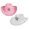 Funny Party Hats Cowgirl Hat Glitter Trims Ladies Cowboy Hats for Womens Pink Western Cowgirl Hat Glow Hats