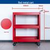 Three-Layer Mobile Tool Cart with Metal Perforated Panel and Storage Racks