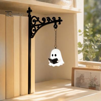 Retro Eisen Buchstütze Licht Geist Lesen Bücherregal Licht, Niedliche Lampe, Weiches Augenschutzlicht Buchstützen für Halloween Bibliothek Arbeitszimmer Dekor Gemütliche Ecke