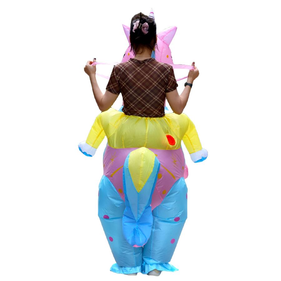 Colorful Unicorn Knight Inflatable Costume - Colorful Halloween Christmas Party Role Playing Set, Suitable for Height 150-190cm
