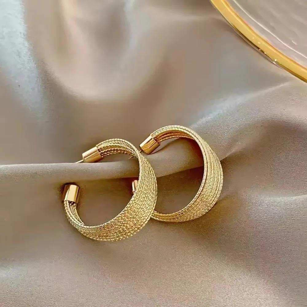 Exaggerated Geometric Multi-layer Hoop Earrings, Gold Color Big Line Dangle Drop Earrings Fashion Jewelry Gifts for Women