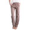 Women Wide Leg Trousers Loose Drawstring Casual Pants Solid Colour Cotton Linen Spring Summer