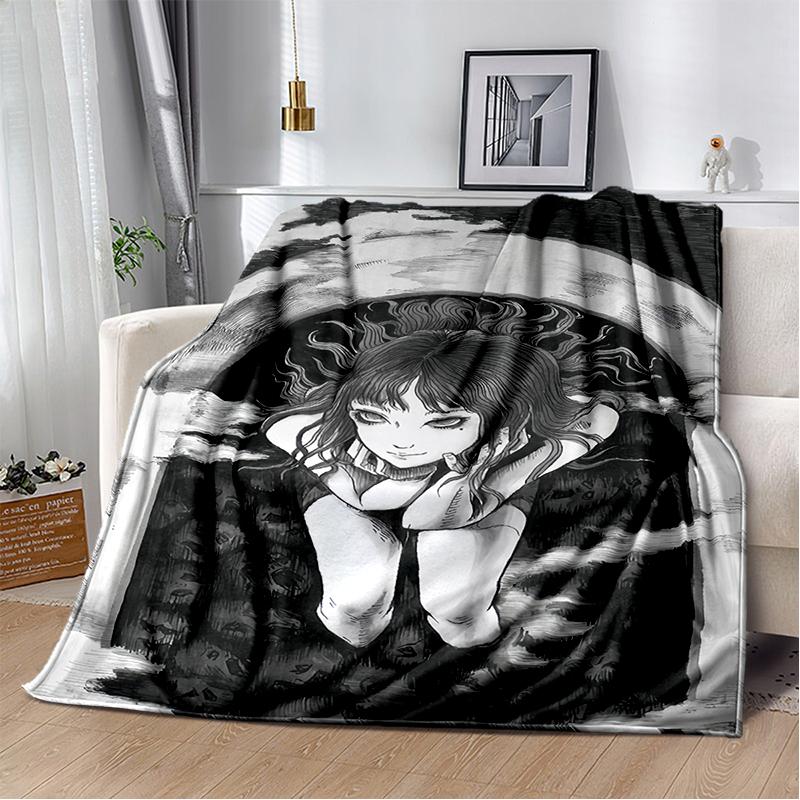 Horror Junji Ito Tomie Kawakami Ghost cartoon Soft Blankets,Throw Blanket Comfortable Blanket for Picnic Beds Sofa Home Bedroom
