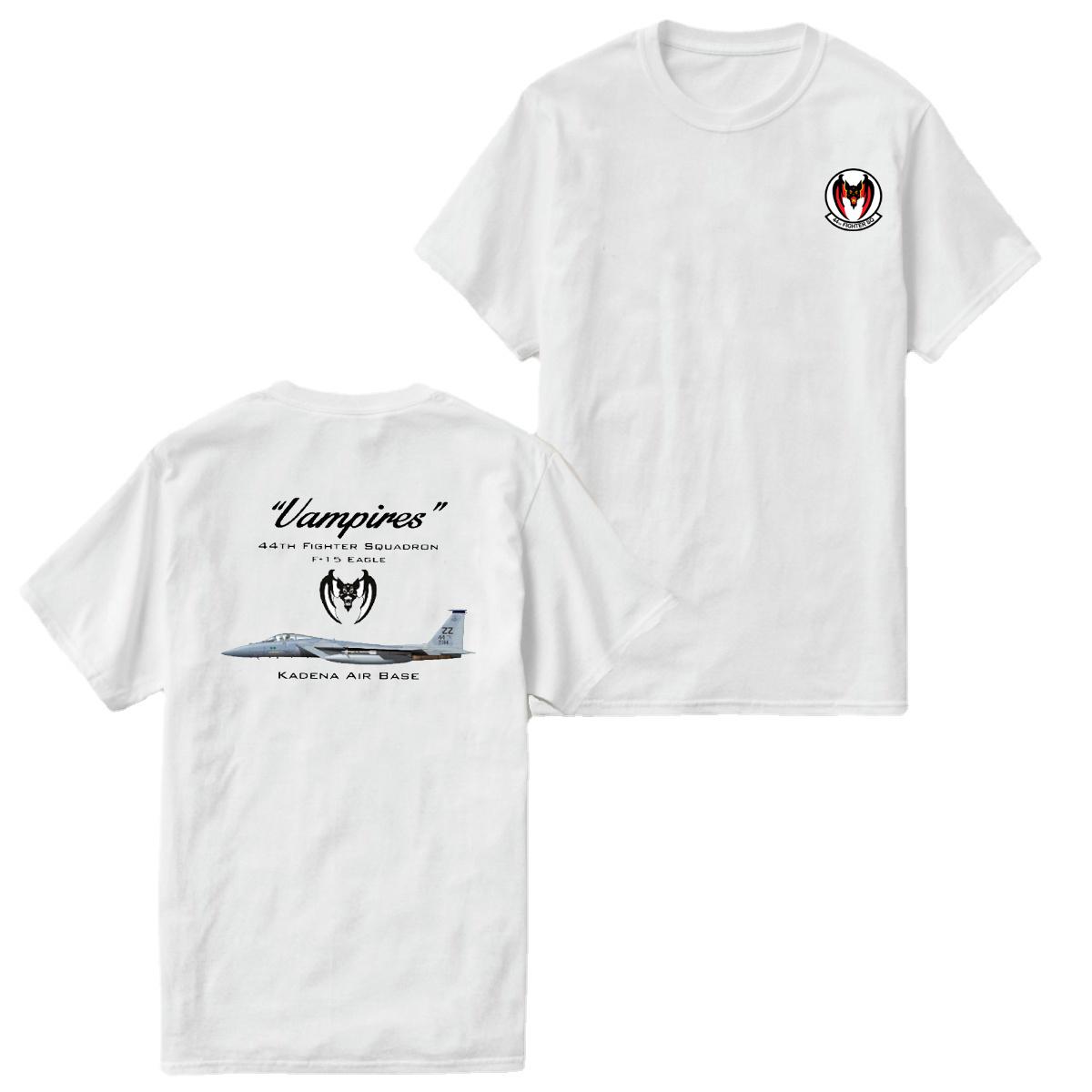 USAF 44th Vampires Fighter Squadron F15 Fighter TShirt 100 Cotton ONeck Summer Short Sleeve Casual Unisexs Tshirt Size S3XL S