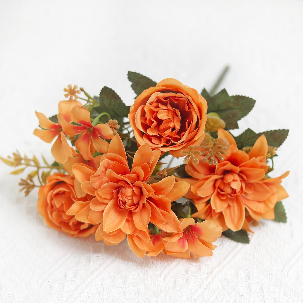 Peony Silk Artificial Flowers High Quality Home Living Room Wedding Bride Bouquet Party DIY Gift Dahlia Fake Flower Decoration