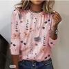 Γυναικείο T-shirt με μακριά μανίκια και στρογγυλή λαιμόκοψη