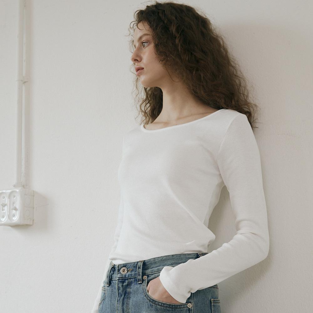 Nowood Boat Neck T-Shirt (Ivory) Free