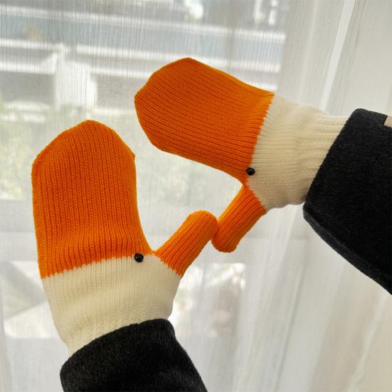 1 Pair Winter Gloves Goose Design Warm Mittens Women Men Universal Size Thermal Soft Lined Knitted Winter