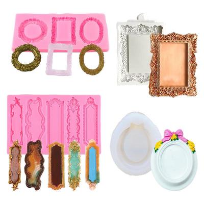 European Baroque Embossed Silicone Mold for Photo Frame & Nameplate Decoration
