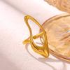 Summer Beach Style Gold Color Open Rings Stainless Steel Starfish Seashell Palm Tree Anillos Waterproof Ring Jewelry For Women