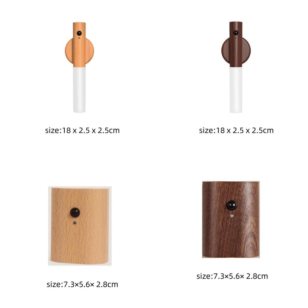 Modern Minimalist Wooden Wall Lamp With Touch Button Control For Bedroom And Living Room Decor