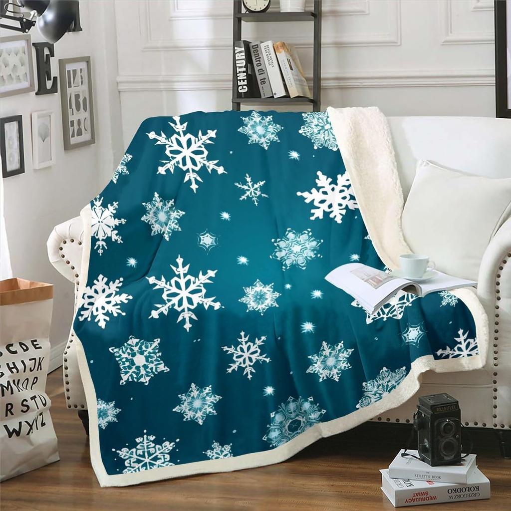 Merry Christmas Fleece Blanket for Kids Boys Girls Xmas Gnome Santa Claus Sherpa Blanket, Happy New Year Blanket Festival Themed