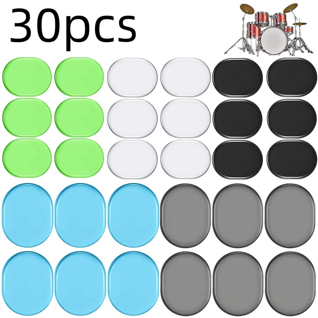 Miwayer 30 Pieces Drum Dampeners Moon Gels Silicone Gel Pads Soft Drum Dampeners for Drums Cymbals Tone Control, 30 Pieces