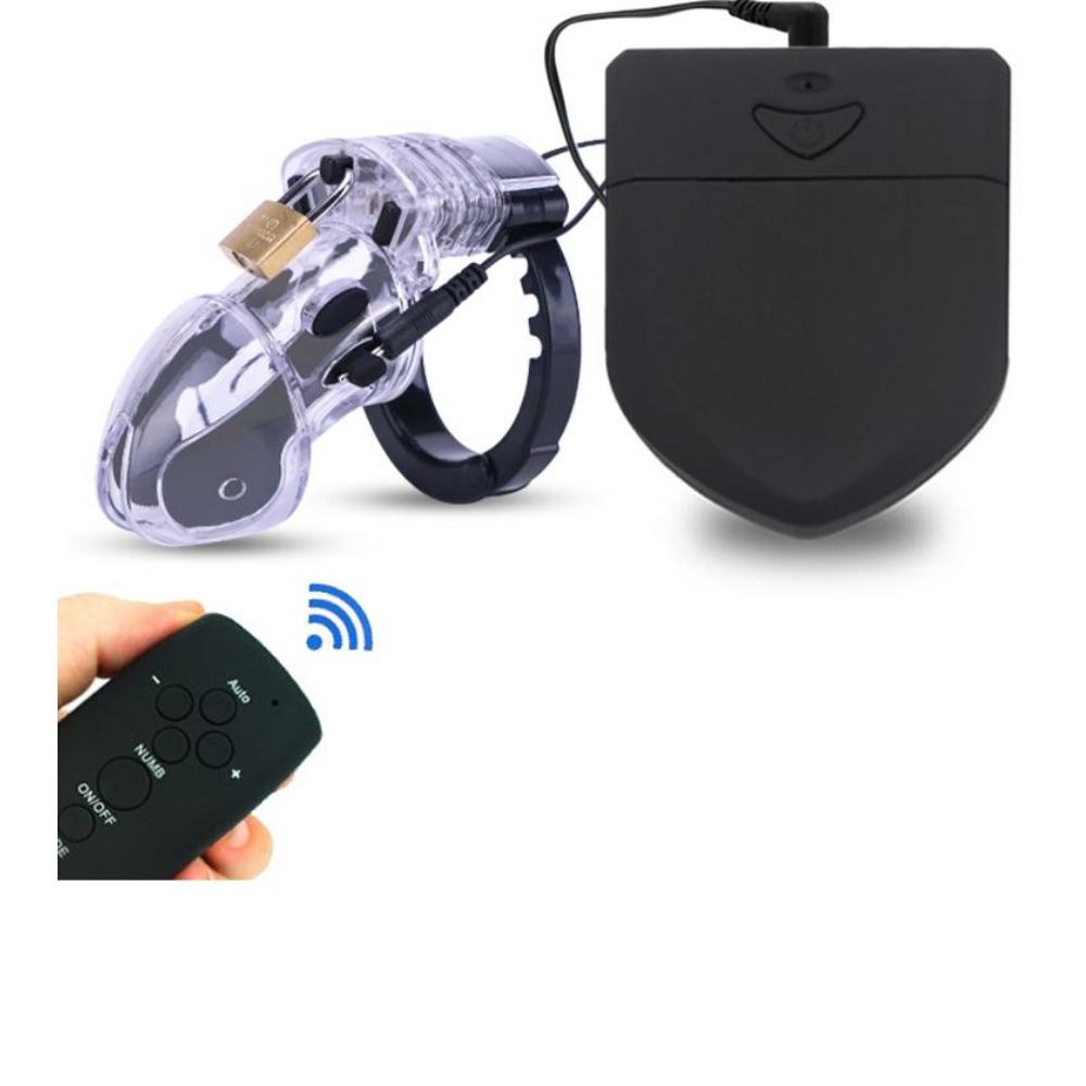 Electro Shock CB6000 Male Chastity Cage Ball Stretcher,Electric Shock Cock Cage Penis Ring, Timer Lock Chastity Belt Sex Toy
