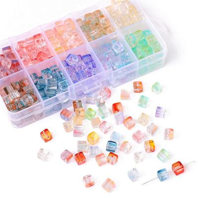 Glass Illusion Gradient Sugar Beads for DIY Jewelry 10 Grid/box