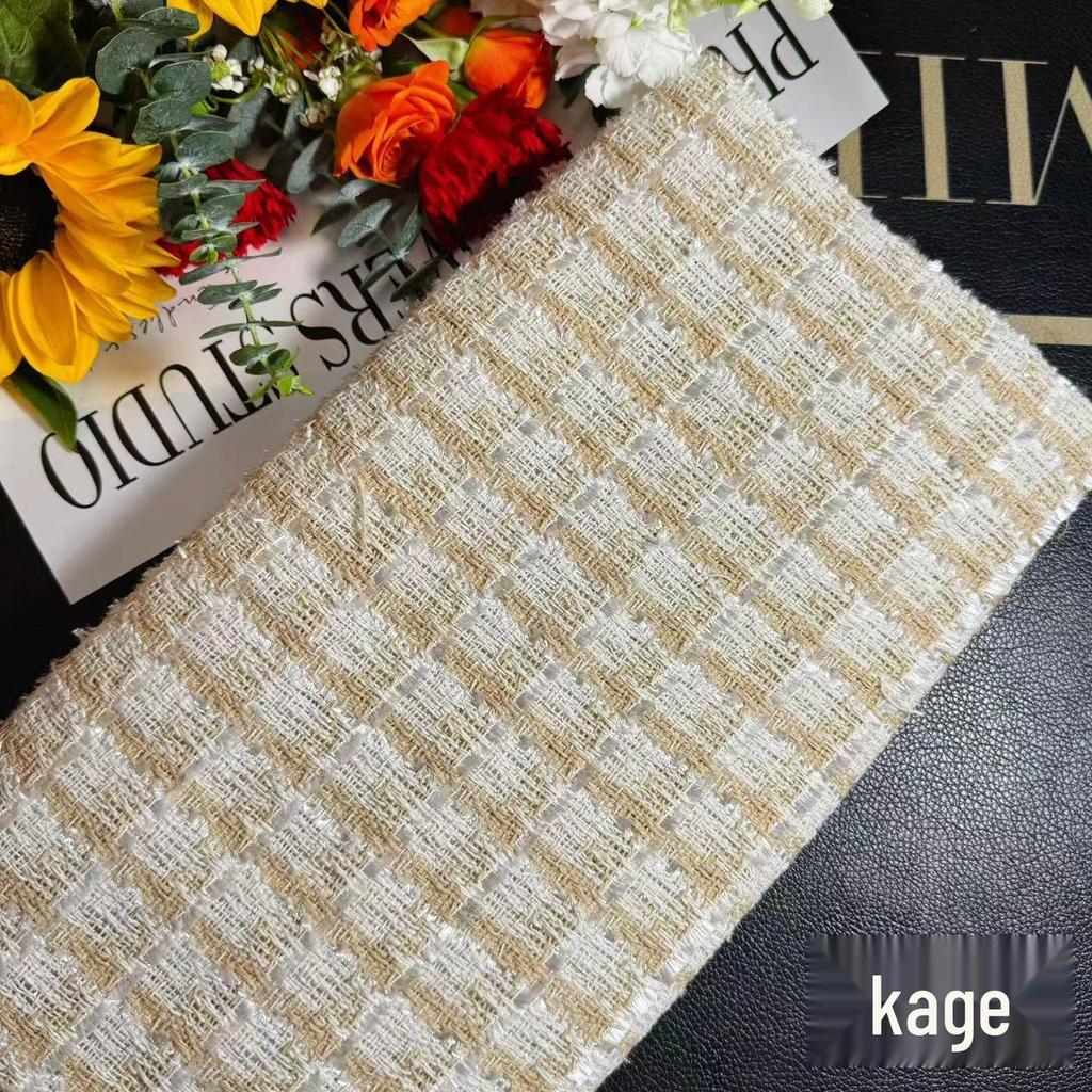 Gold Thread Plaid Fabric for DIY Handmade Bouquets and Bags