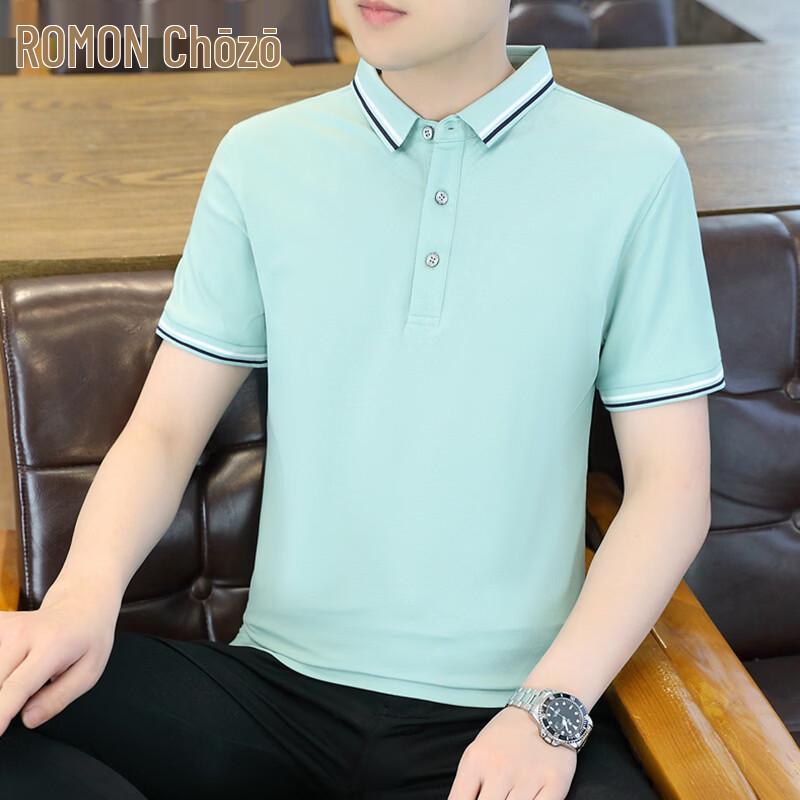 

ROMON Men s Short Sleeve Polo Shirt 3XL