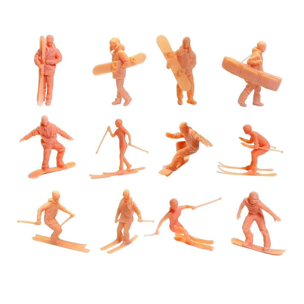 DIY Miniatures Garden Decoration Skiing Figures Resin Doll Model for Desk