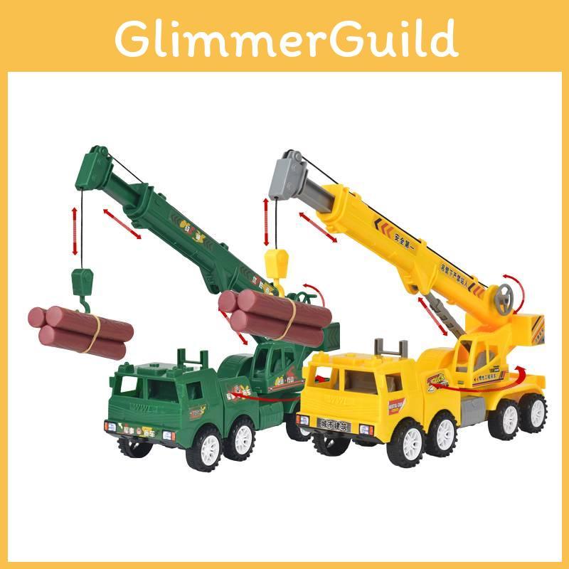 Large Yellow Toy Crane Plastic Construction Vehicle Model For Boys Inertia Driven Ideal For Emotional, Visual, And Intellectual Development Great For