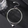 Elegant Sparkling Double Layer Heart Pendant Anklet for Women Bohemian Style Sexy Chain Summer Hoilday Jewelry Gifts