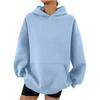 Women's Hooded Long Sleeve Sweatshirt Loose Fit Streetwear Solid Color Pullover Hoodie