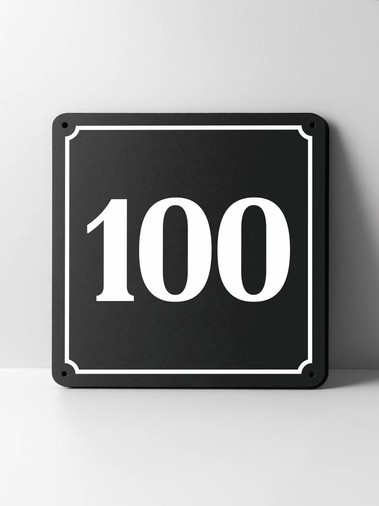 Metal House Number Sign, Black White Contrast, Outdoor Wall Decor for Home Street