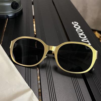 LOOKING4U NeoRetro 6202 Rundes Modell Sonnenbrille C1 Gold
