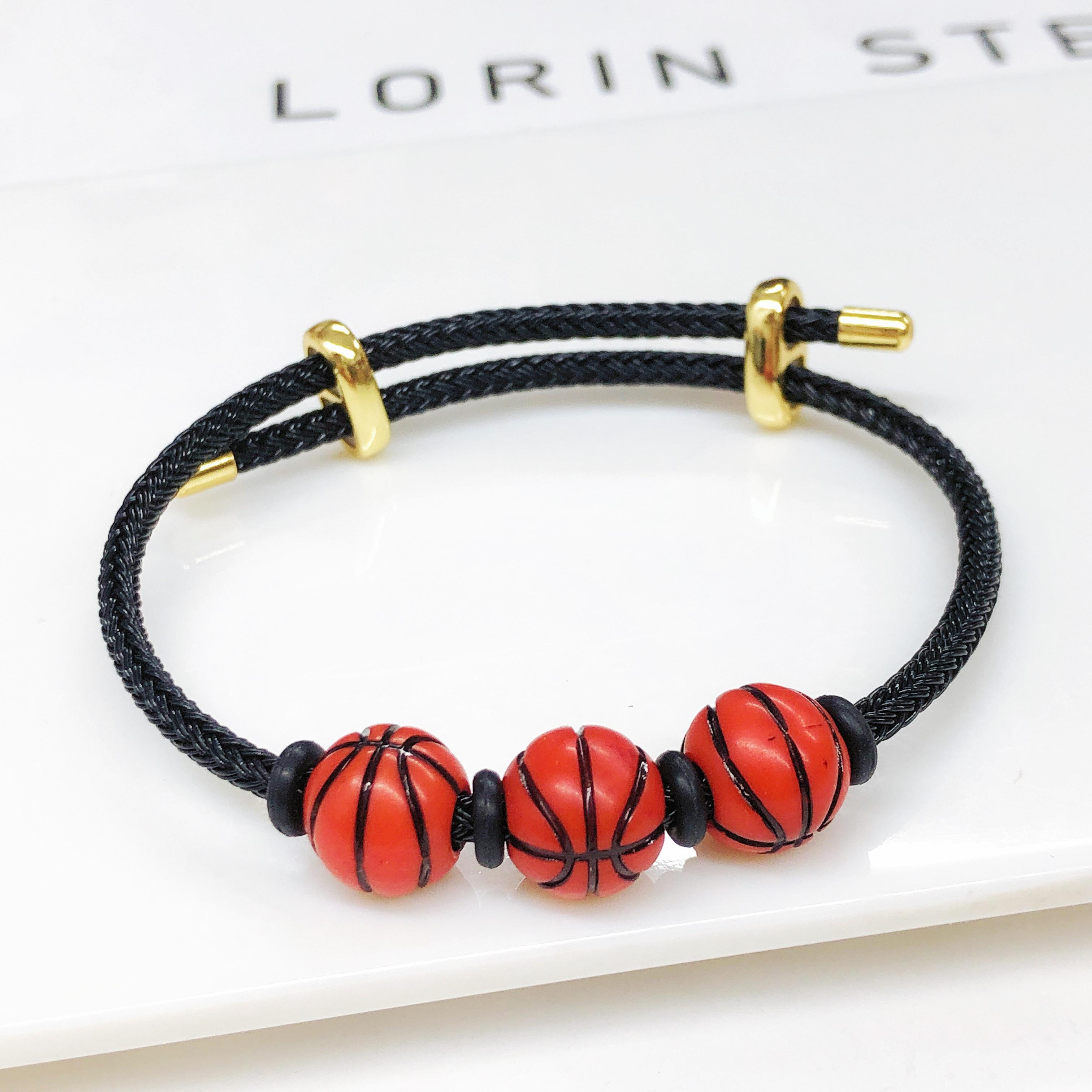 

New Sports Ball Beaded Bracelet Adjustable Wrist Football Basketball Baseball Tennis Zircon for Men Women Teen Fashion Gift
