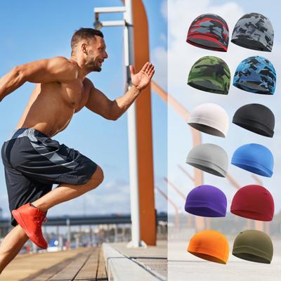 1 pz/6 pezzi cappello da ciclismo all'aperto con teschio tinta unita/camouflage cappello sportivo traspirante berretti da corsa donna uomo fodera per casco da bicicletta accessori da ciclismo