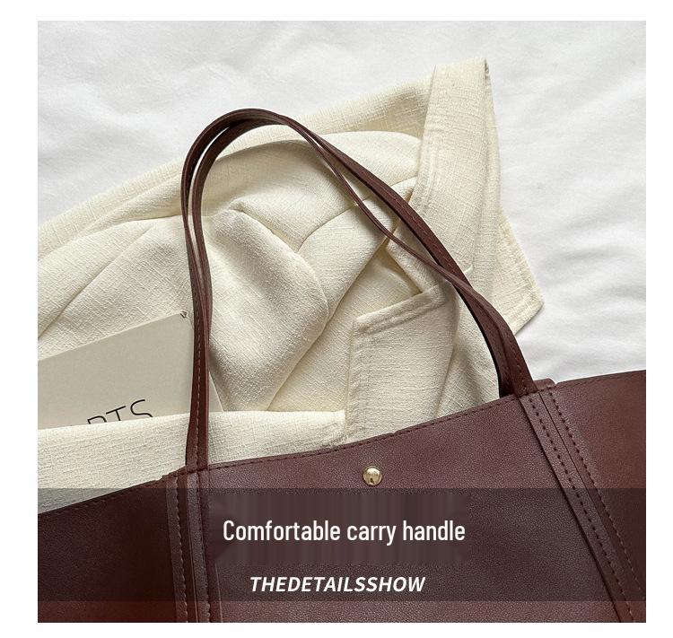 2023 Retro Textured Large Capacity Casual Shoulder Tote Handbag for Women