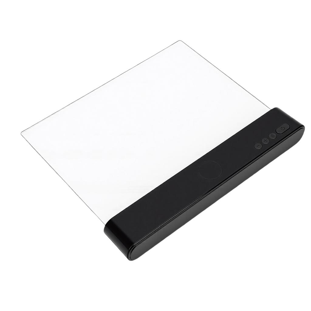 Full Page Book Light USB Rechargeable LED Flat Reading Light with 3 Colors Timer Dimmable Panel Plate Lamp Black