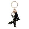 Lightweight Keychain Pendant, Sequins Star Letter A-Z Charm with Tassel, Gift Alphabet Initial Metal Keyring for Handbag Backpack Bag