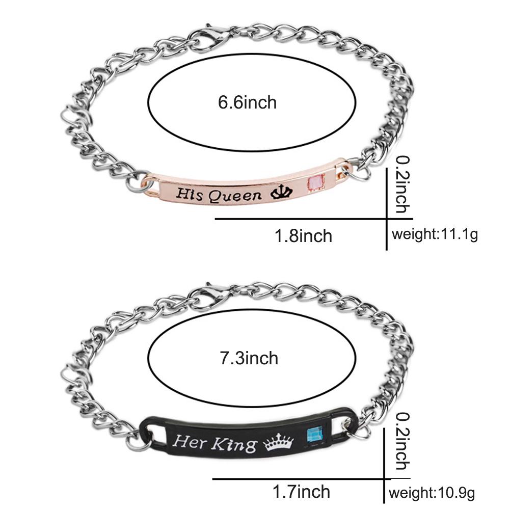 Stylish Letter Bracelet QUEEN/ KING Couple Style Bracelet Valentine's Day Gift