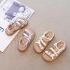 Girls Sandals Soft Comfortable Children Beach Shoes Open Toes 2025 Summer New Kids Princess Shoes Shiny Crystal Beadings Sweet