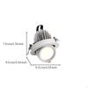 COB Recessed Ceiling Light, AntiGlare Spotlight, Adjustable Lightemitting Diode Downlight Warm Light