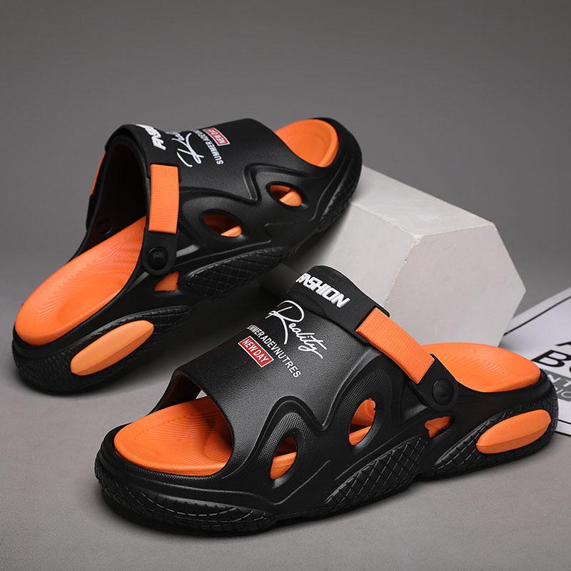 

Summer Men Women Slippers Platform Outdoor Garden Sandals Clogs Beach Slippers Indoor Home Bedroom Slides Shoes Plus Size 34-47 46-47 чорний
