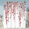 Tropical Greens Botanical Bath Shower Curtain Floral Butterfly Washable Hanging Curtain Bathroom Shower And Tub Decor With Hooks