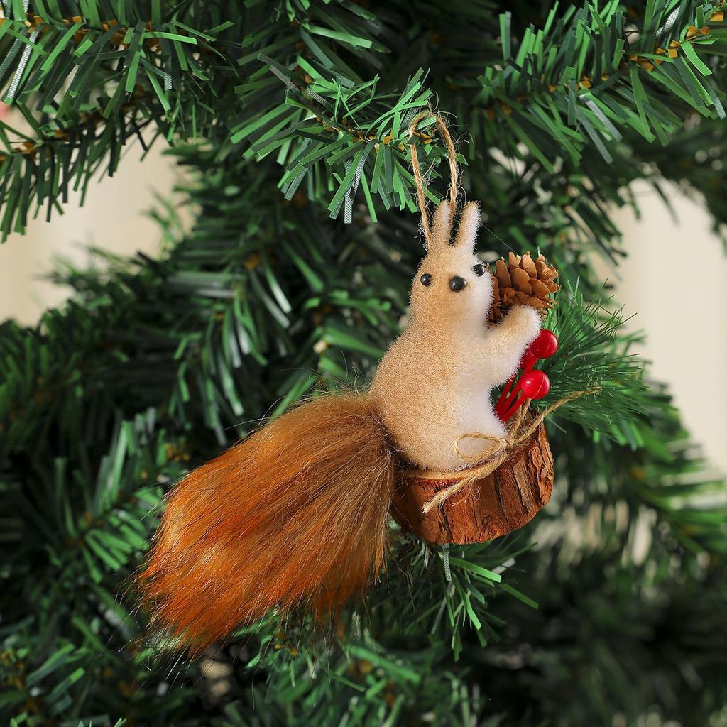 Festive Foam Squirrel Ornament for Christmas Tree Decoration