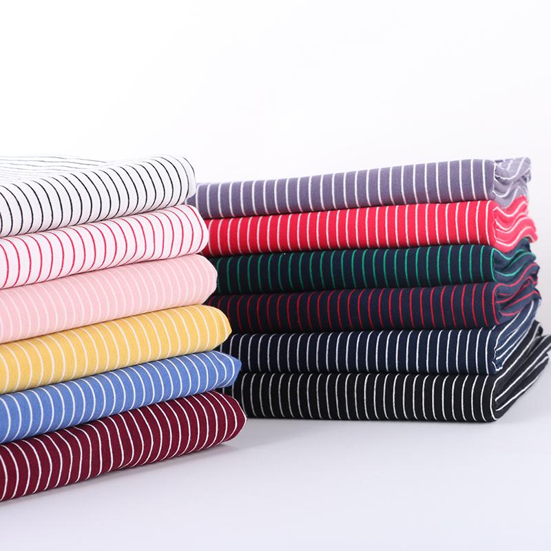 wide 1mm stripe 100% cotton knitting elastic fabric DIY sewing clothing cloth 165cm wide 100% tissu hometextile tela sewing