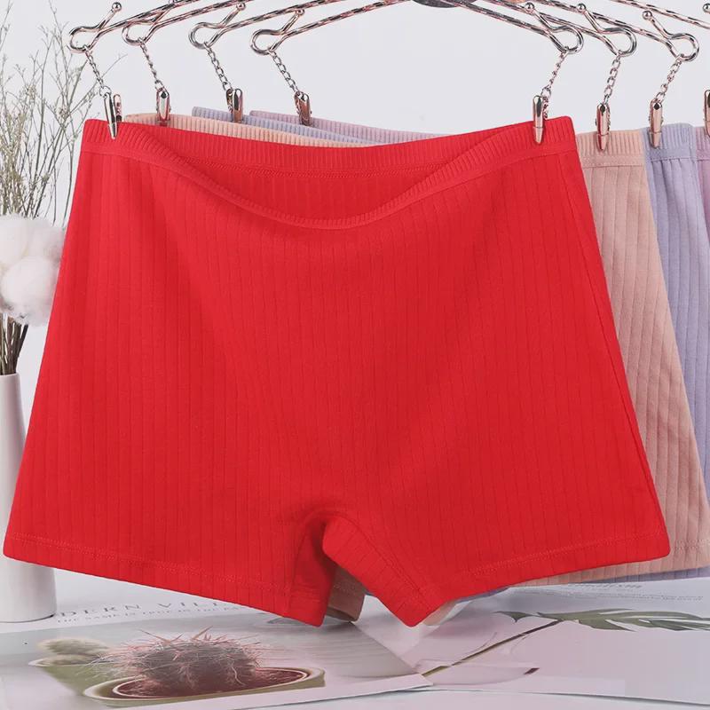 2024 High-Waist Cotton Boxer Briefs for Women - Plus Size MM200, Soft Threaded Design