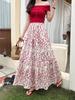 French Floral High-Waisted A-Line Skirt - Summer Fresh Mid-Length Skirt